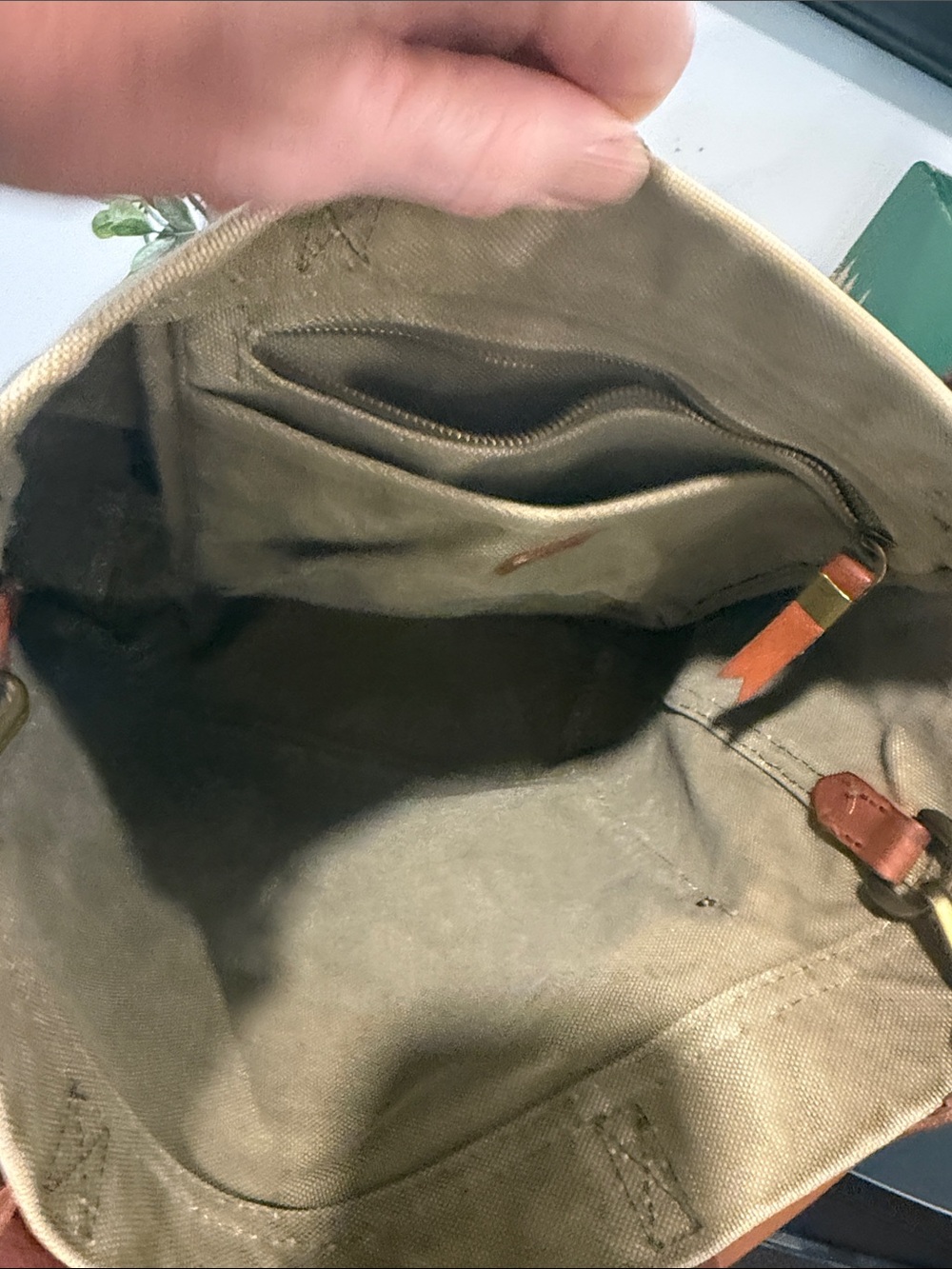 Madewell Transport Tote Bag with Brown Leather Straps - Picture 3 of 4
